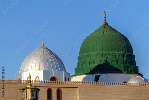 Prophet's tomb is under the green dome. photo