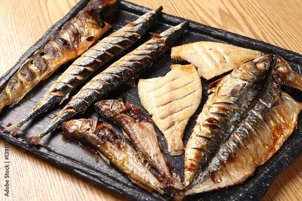 assorted grilled fish