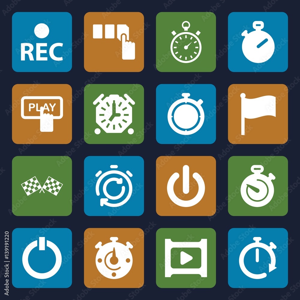 Set of 16 start filled icons Set of 16 start filled icons