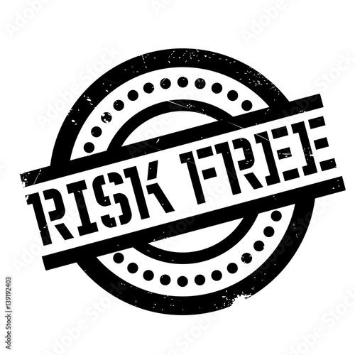 Risk Free rubber stamp. Grunge design with dust scratches. Effects can be easily removed for a clean, crisp look. Color is easily changed.
