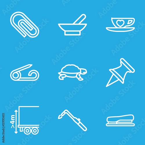 Set of 9 clip outline icons