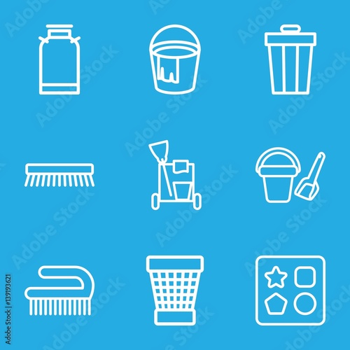 Set of 9 bucket outline icons