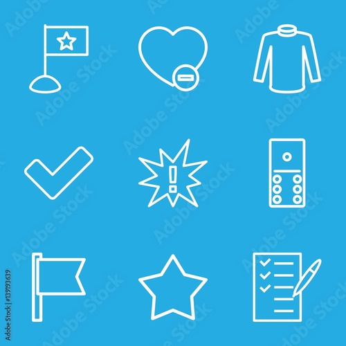 Set of 9 mark outline icons