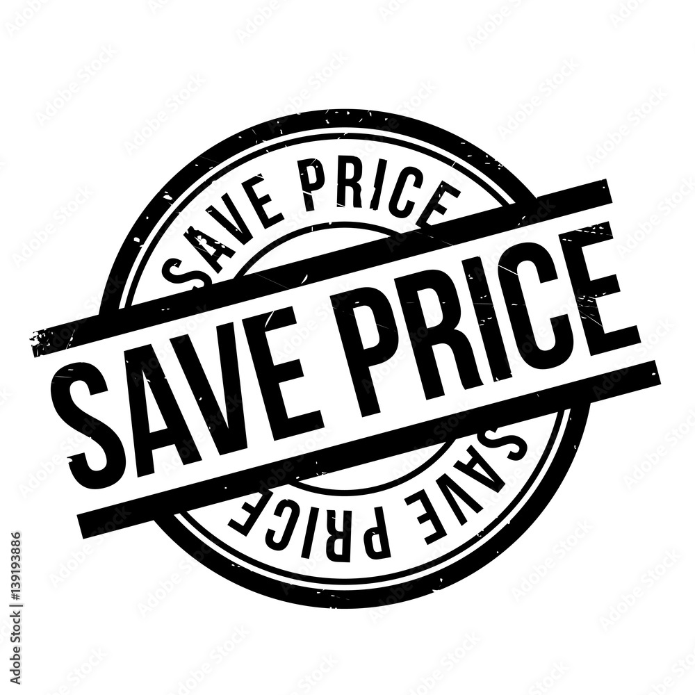 Save Price rubber stamp. Grunge design with dust scratches. Effects can be easily removed for a clean, crisp look. Color is easily changed.