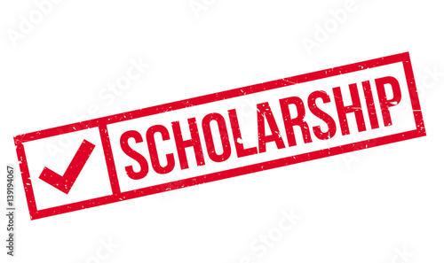 Scholarship rubber stamp. Grunge design with dust scratches. Effects can be easily removed for a clean, crisp look. Color is easily changed.