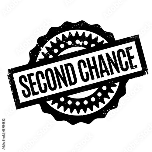 Second Chance rubber stamp. Grunge design with dust scratches. Effects can be easily removed for a clean, crisp look. Color is easily changed.