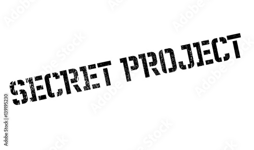 Secret Project rubber stamp. Grunge design with dust scratches. Effects can be easily removed for a clean, crisp look. Color is easily changed.