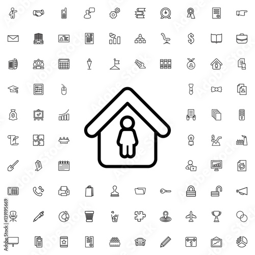 man in home icon illustration