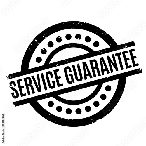 Service Guarantee rubber stamp. Grunge design with dust scratches. Effects can be easily removed for a clean, crisp look. Color is easily changed.