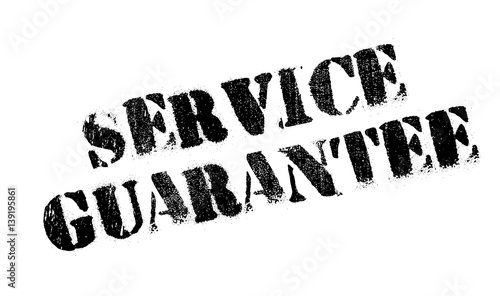 Service Guarantee rubber stamp. Grunge design with dust scratches. Effects can be easily removed for a clean, crisp look. Color is easily changed.