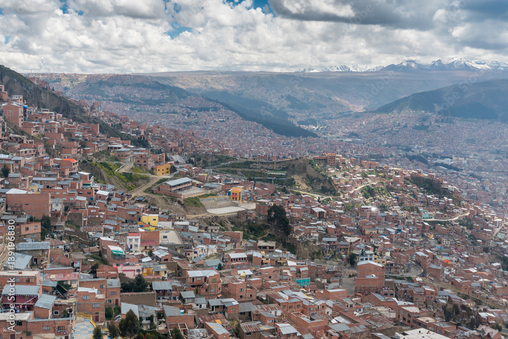 Häusermeer im Talkessel von La Paz, Bolivien