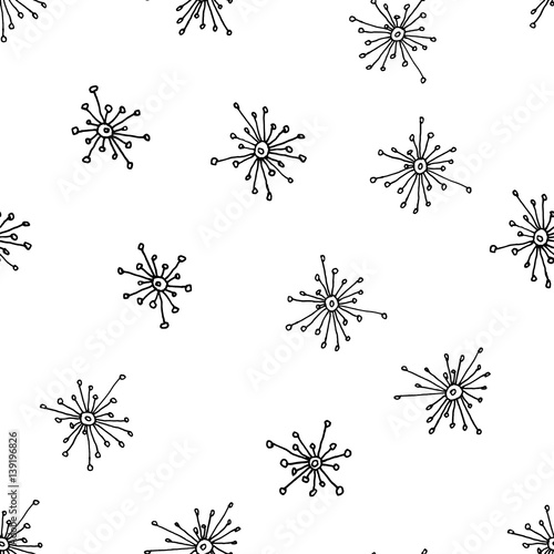 Hand drawn seamless vector abstract pattern with dandelion. Background for textile, ceramics, fabric, print, cards, wrapping