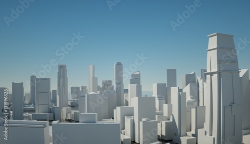 Layout of skyscrapers  3d render