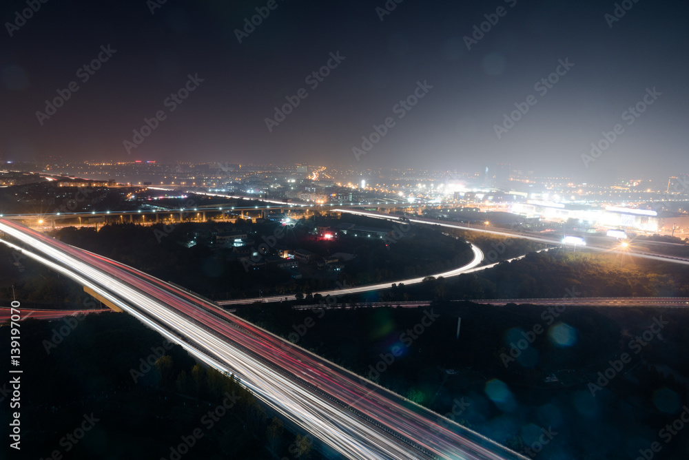 Fototapeta premium Traffic road in downtown of Hong Kong,China.