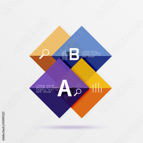 Free Download Overlapping square infographics - GFXLoad