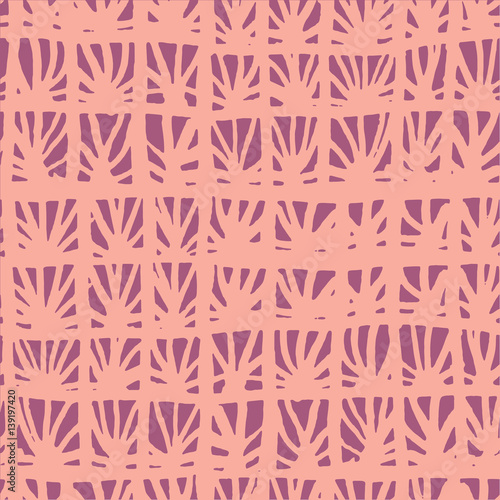 Weave floral grid watercolor seamless pattern. Japanese traditional ornament indigo shibori pattern. Textile, fabric, print, ceramics, kraft, wrapping, cards
