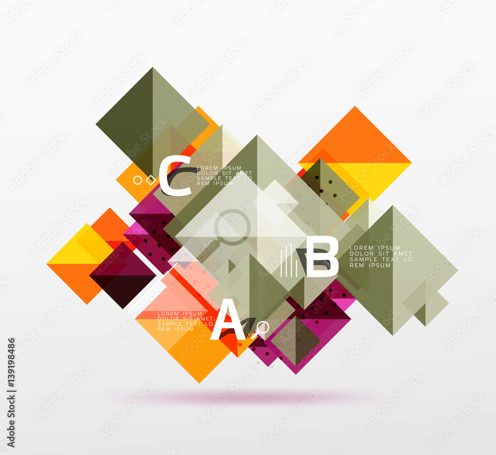 Modern square composition, abstract banner Modern square composition, abstract banner