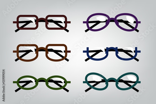 flat glasses vector