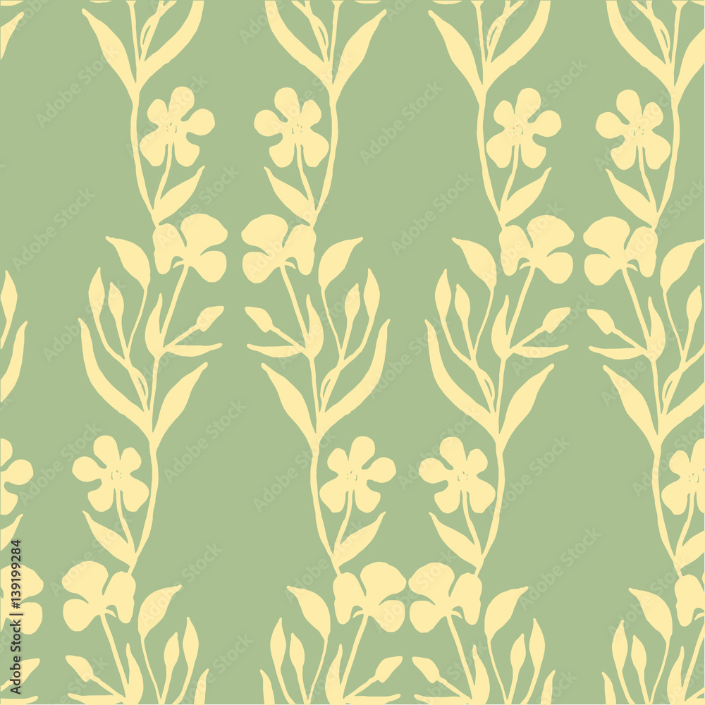 Seamless vector floral patter with tropical plants for textile, ceramics, fabric, print, cards, wrapping
