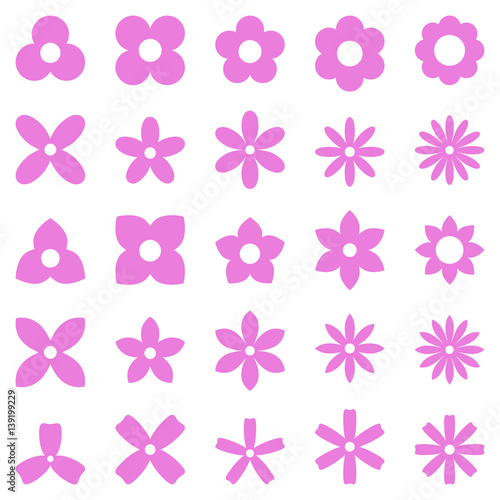 Flower Simple Shape Icon Set
