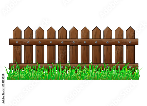 Wooden Fence with grass isolated vector symbol icon design.