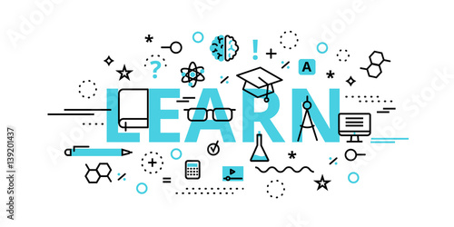 Learn concept, vector illustration