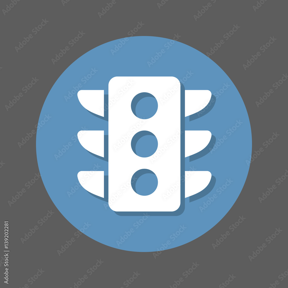 Traffic light flat icon. Round colourful button, circular vector sign with shadow effect. Flat style design Traffic light flat icon. Round colourful button, circular vector sign with shadow effect. Flat style design