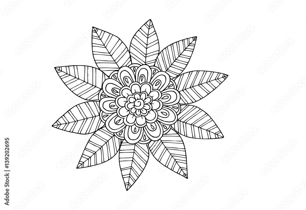 Black and white flowers as design element.