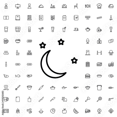 moon and stars icon illustration