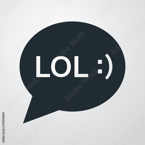 Icono plano burbuja LOL en fondo degradado