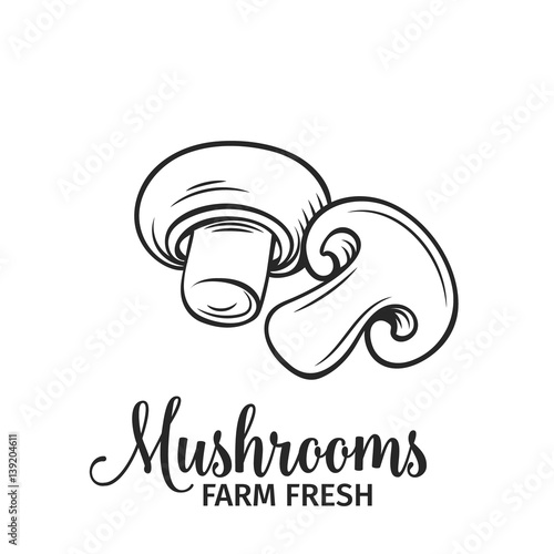 Hand drawn mushrooms icon.