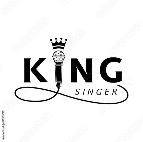 king singer logo with microphone