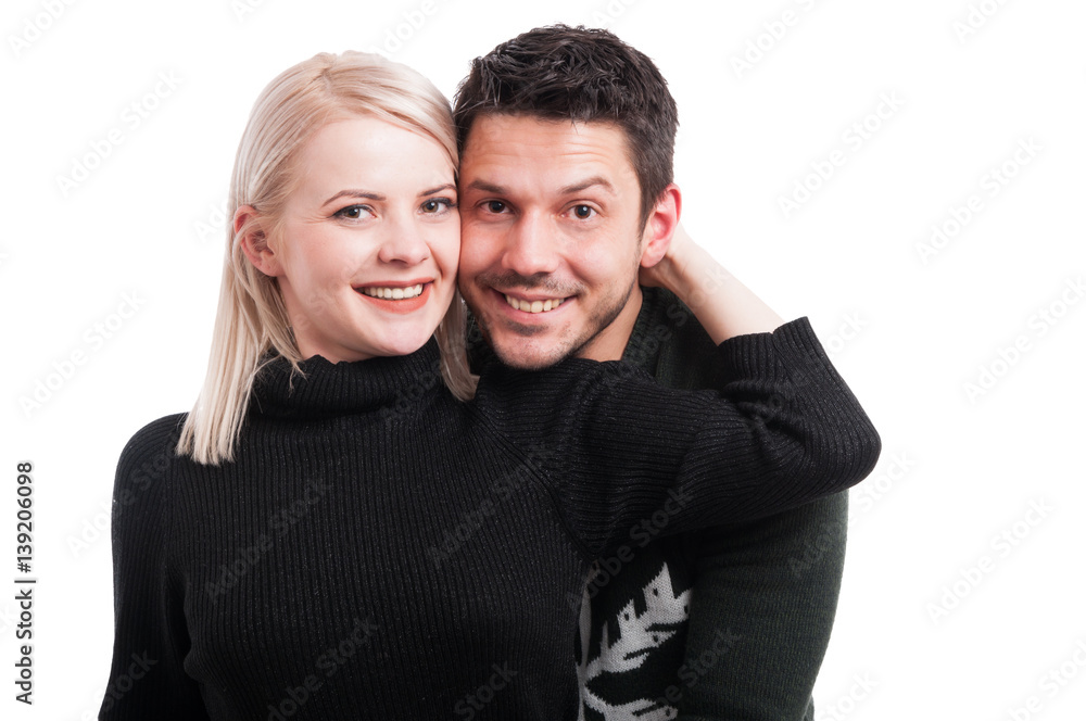 Obraz premium Closeup portrait of young happy couple