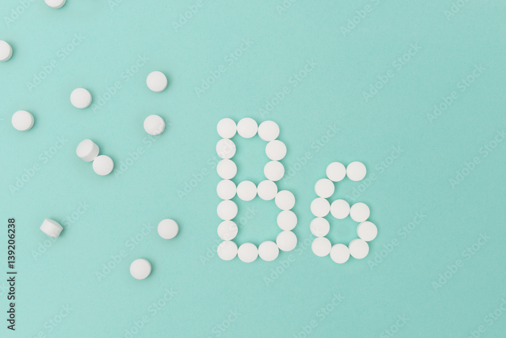 Vitamin B6 Pills Forming the Word 'B6'