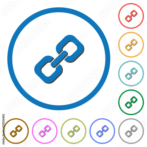 Link icons with shadows and outlines