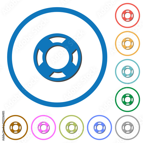 Lifesaver icons with shadows and outlines
