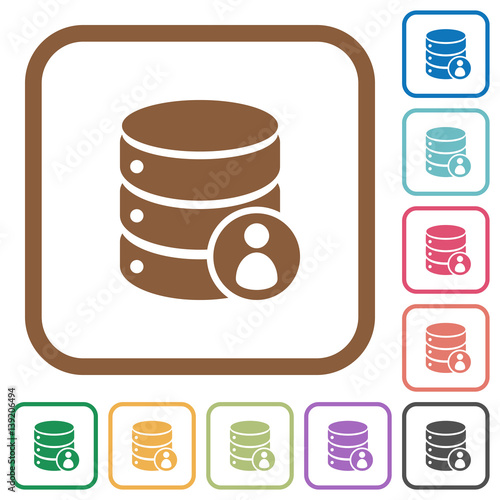 Database privileges simple icons