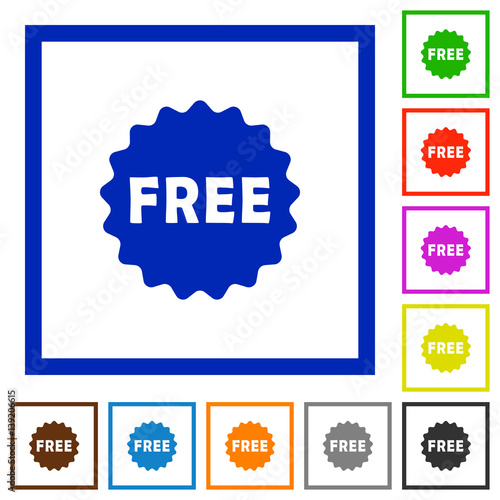 Free sticker flat framed icons