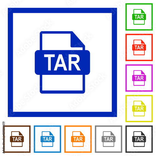 TAR file format flat framed icons