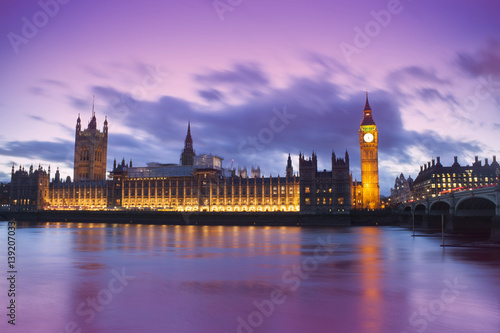 Big Ben and Houses of Parliament in a fantasy sunset landscape, London City. United Kingdom © Ioan Panaite