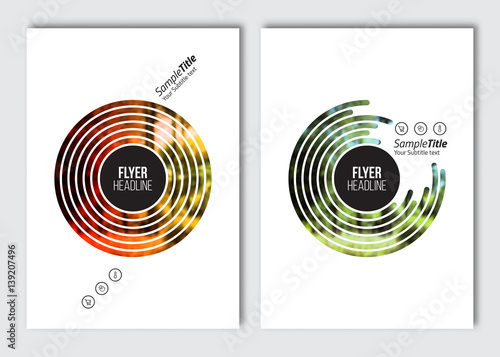 Business brochure design template. Vector flyer layout, backgrounds with elements for magazine, cover, poster design. A4 size.