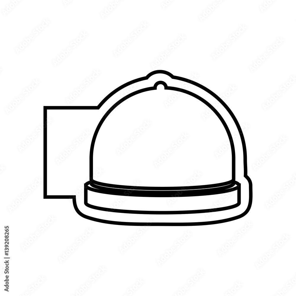 monochrome contour emblem with cloche icon food vector illustration monochrome contour emblem with cloche icon food vector illustration