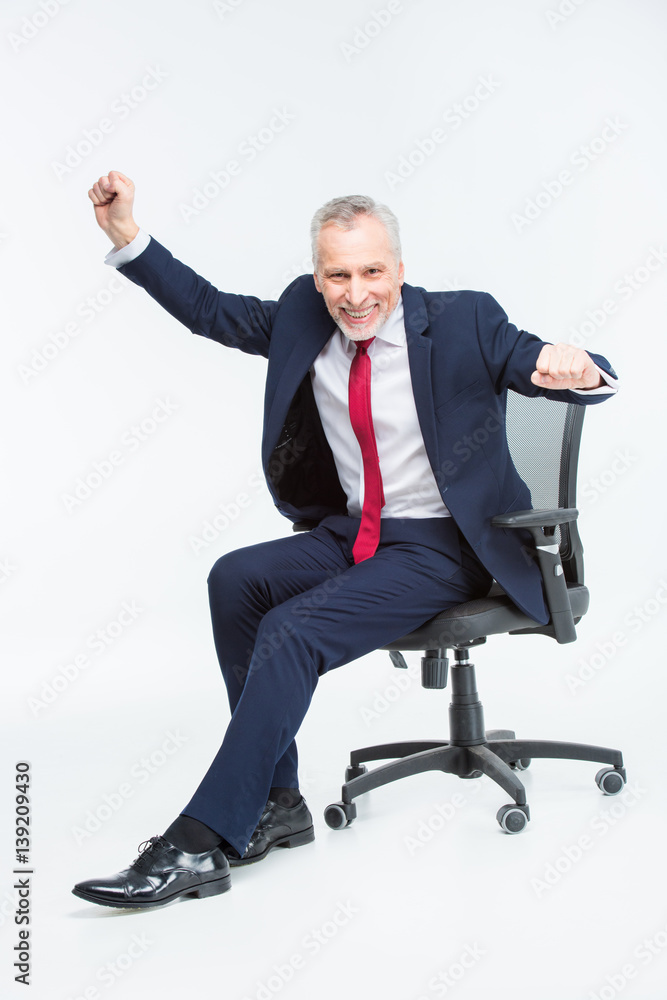 Businessman in office chair