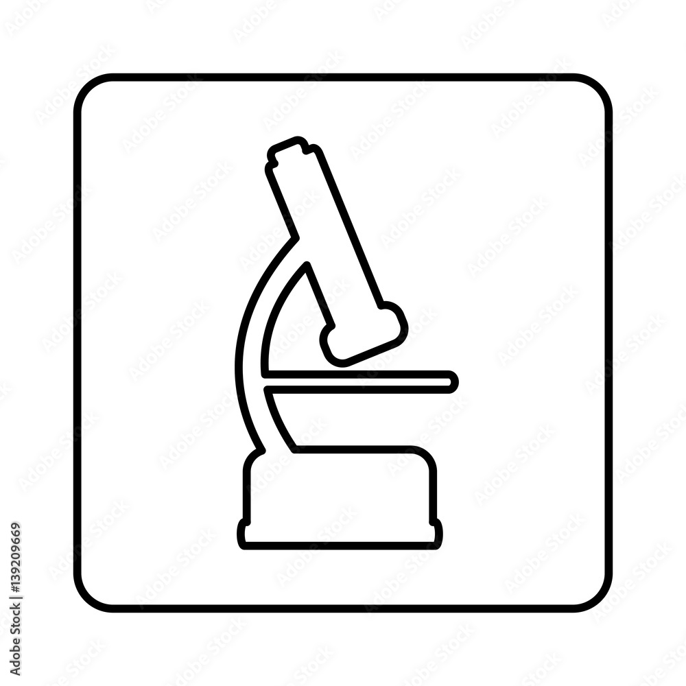 monochrome contour square with microscope icon vector illustration monochrome contour square with microscope icon vector illustration