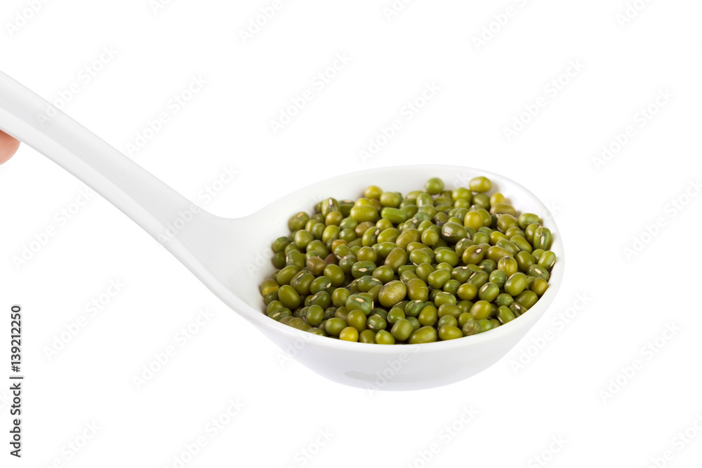 Mung beans isolated on white background Mung beans isolated on white background