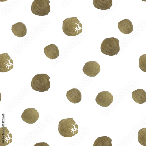 Hand painted seamless polka dot pattern.