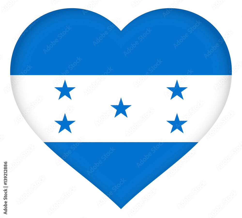 Flag of Honduras Heart Flag of Honduras Heart