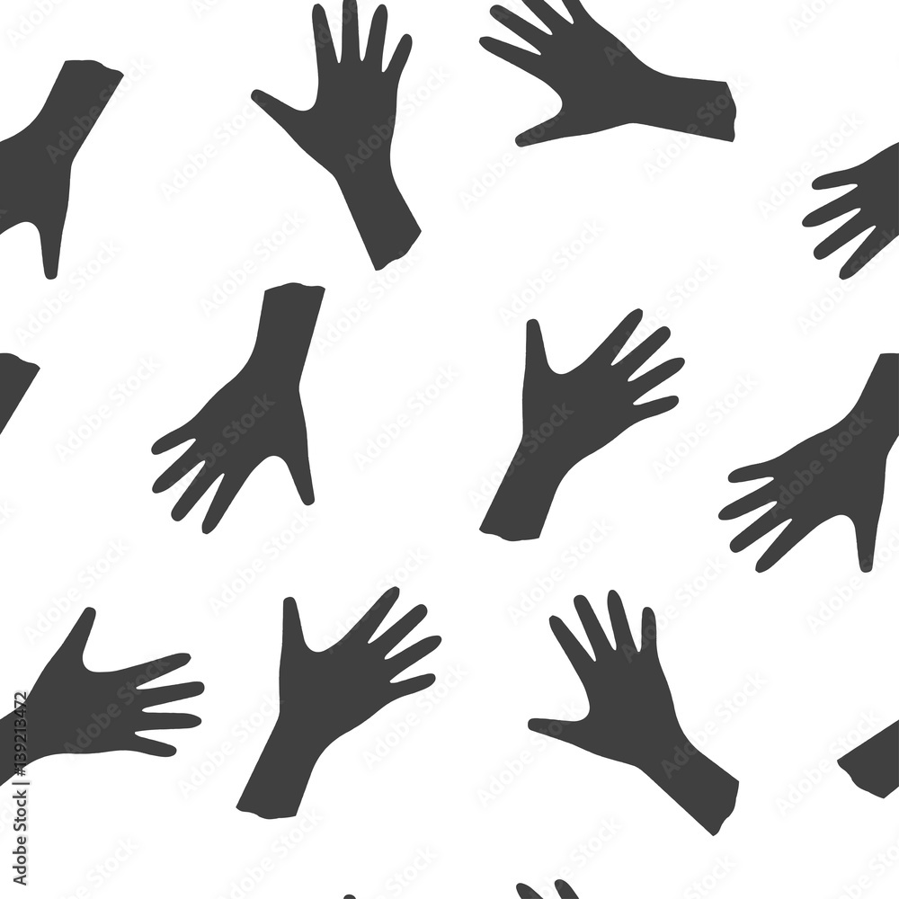 Seamless pattern with hand drawings on a white background