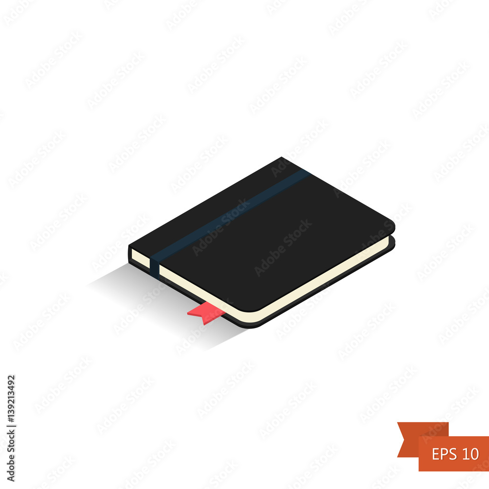 Notebook isometric icon. Vector illustration. Notebook isometric icon. Vector illustration.