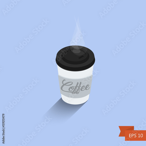 Coffee cup. Vector illustration. Isometric icon. Isolated